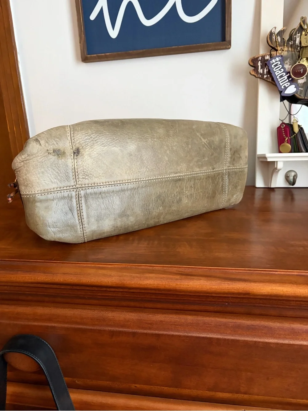 Dooney & Bourke Olive and Brown Leather Hobo Shoulder Bag *READ*